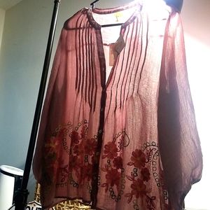 New fig n flowers sheer top